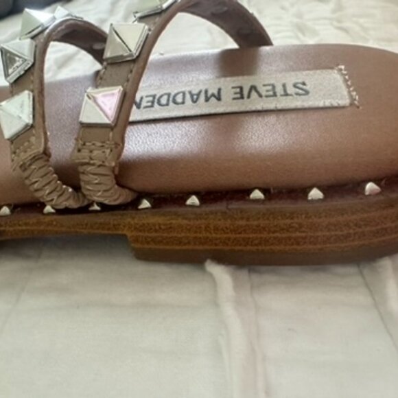 Steve Madden Women's Skyler Studded Strappy Slide Sandals - Picture 14 of 16